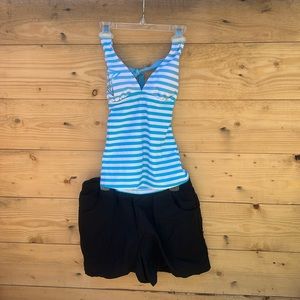 Longitude 2 piece top & shorts bathing suit.